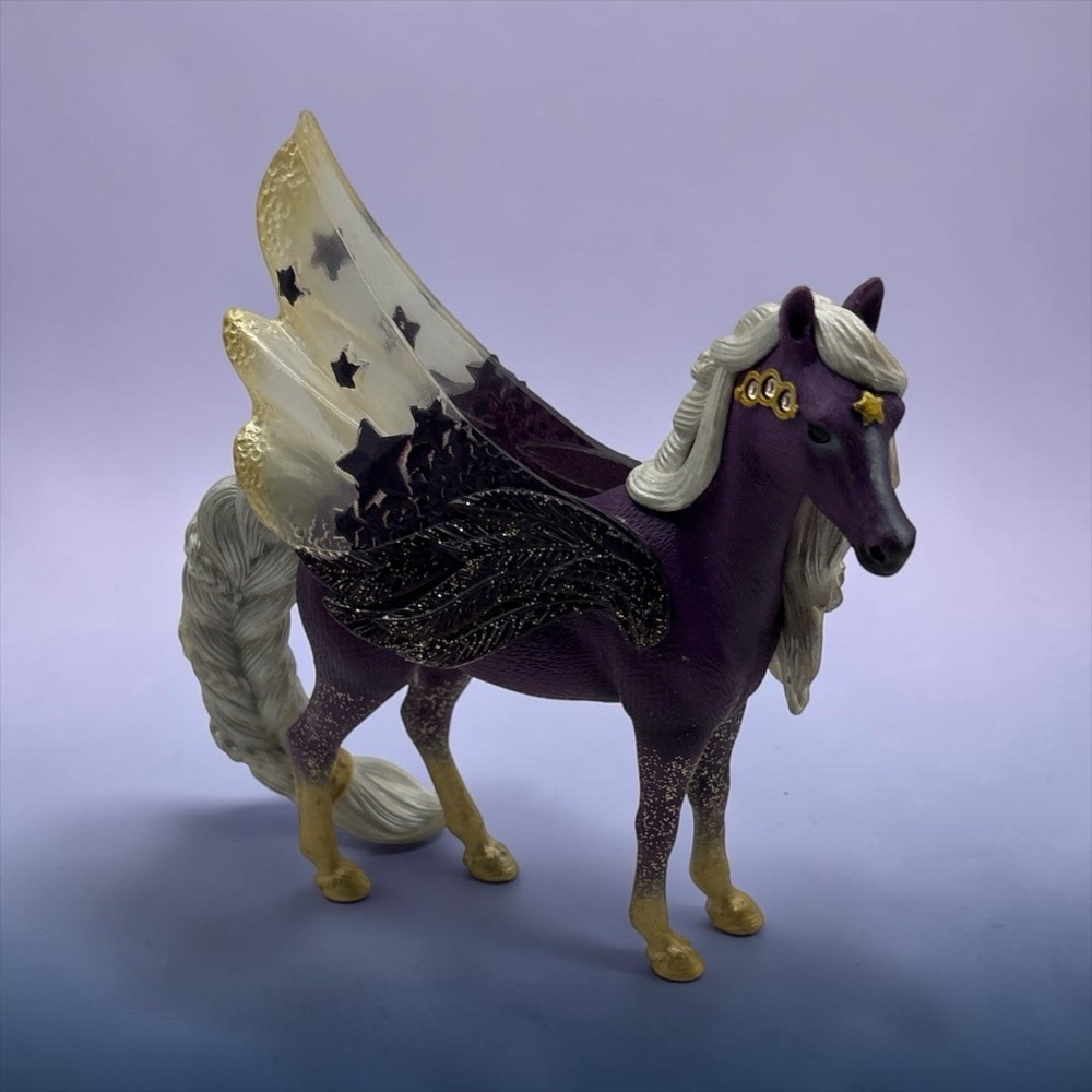 Schleich‎ Bayala Purple Glitter Pegasus Unicorn horse Toy Figure 73527